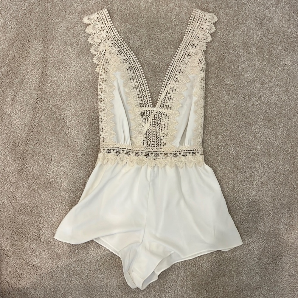 White Lace Romper Lingerie